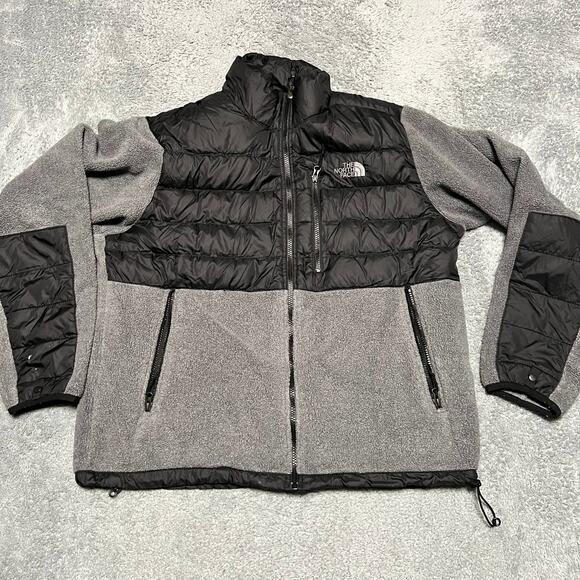 The North Face Denali Jacket Mens Large Polartec 550 Goose Down Grey Coat ** - Picture 1 of 11